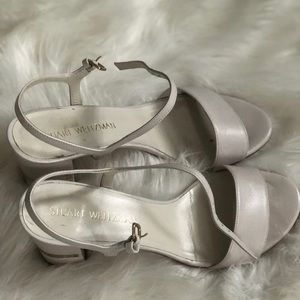 Stuart Weitzman White Strappy Heels